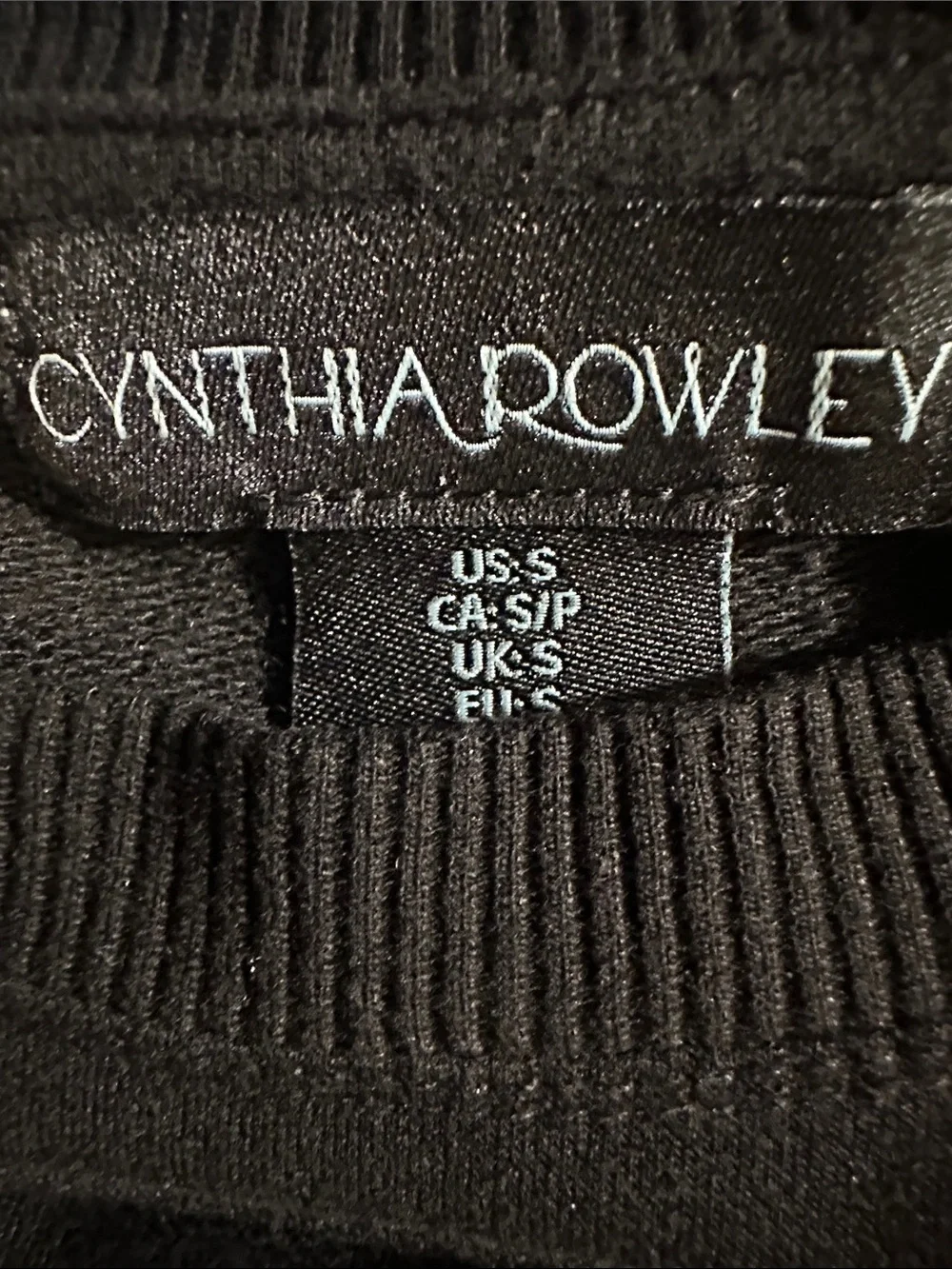 Cynthia Rowley Black Crewneck Sweater with Red, Pink and Silver Hearts